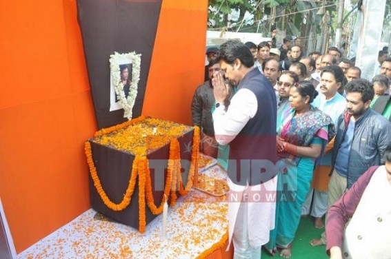 BJP pays tribute to killed political leader Chanmohon Tripura on second death anniversary